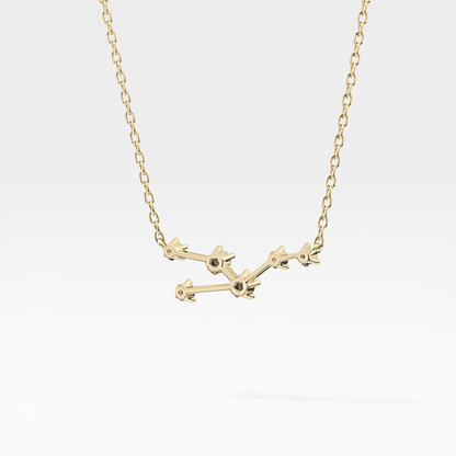0.062 TCW Round Lab Grown Diamond Taurus Zodiac Constellation Necklace
