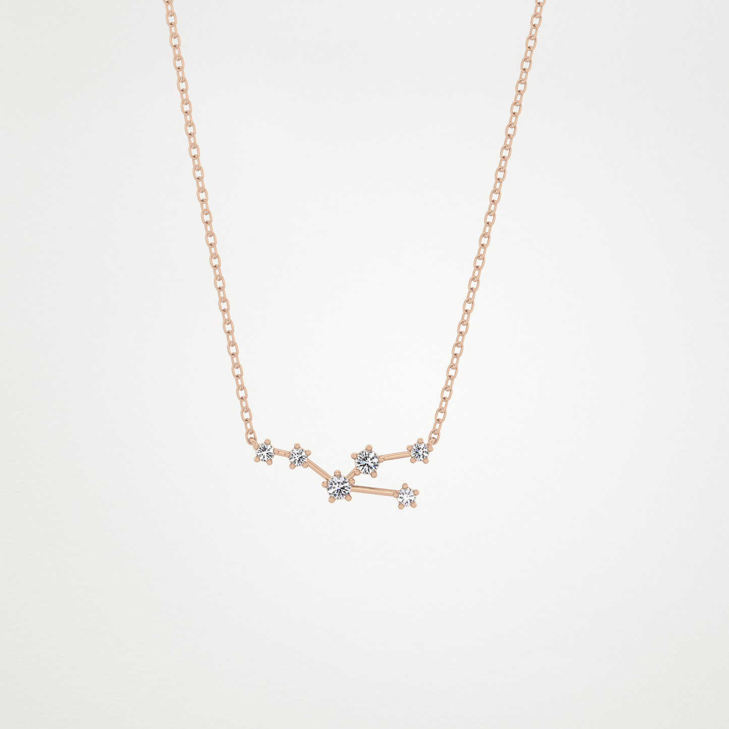 0.062 TCW Round Lab Grown Diamond Taurus Zodiac Constellation Necklace
