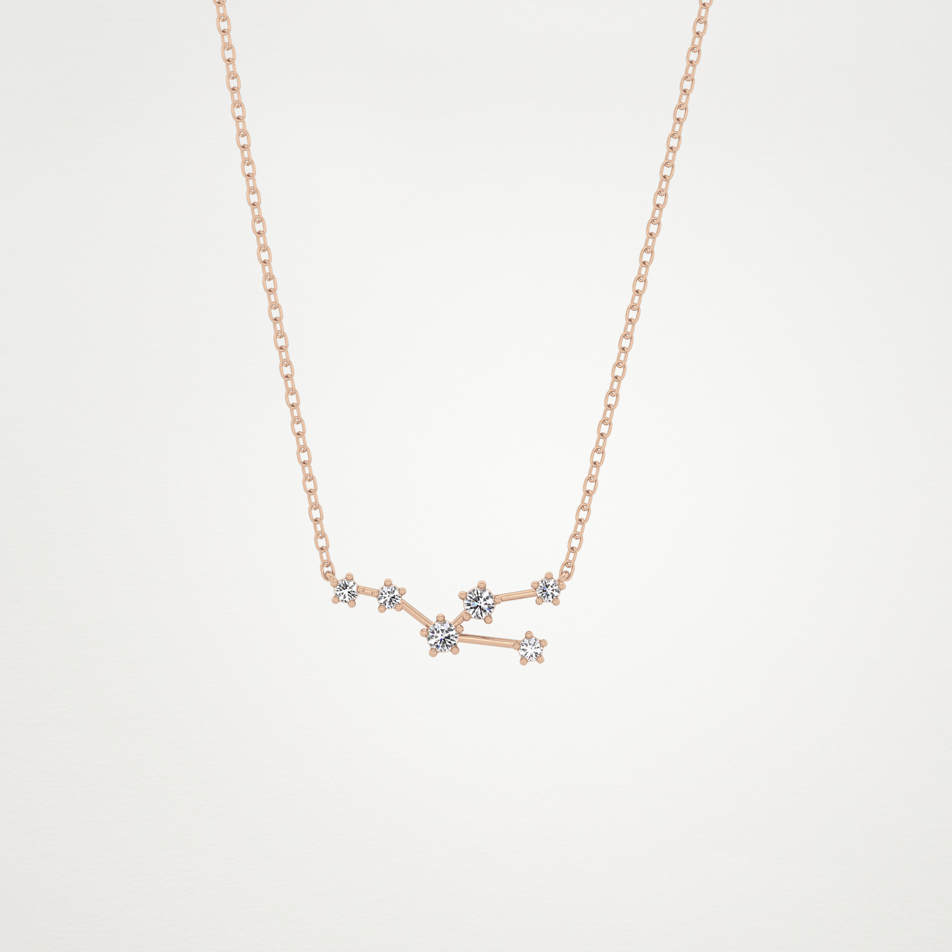 0.062 TCW Round Lab Grown Diamond Taurus Zodiac Constellation Necklace