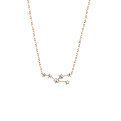0.062 TCW Round Lab Grown Diamond Taurus Zodiac Constellation Necklace