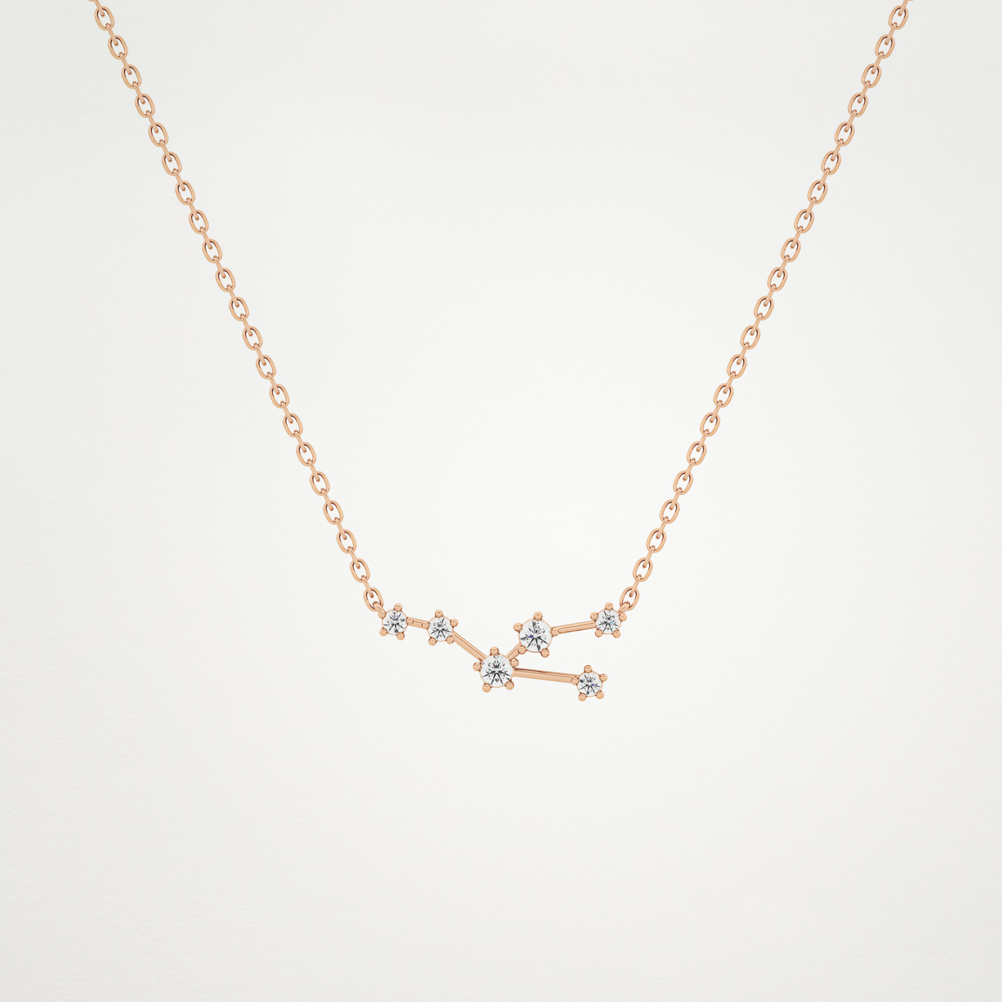 0.062 TCW Round Lab Grown Diamond Taurus Zodiac Constellation Necklace