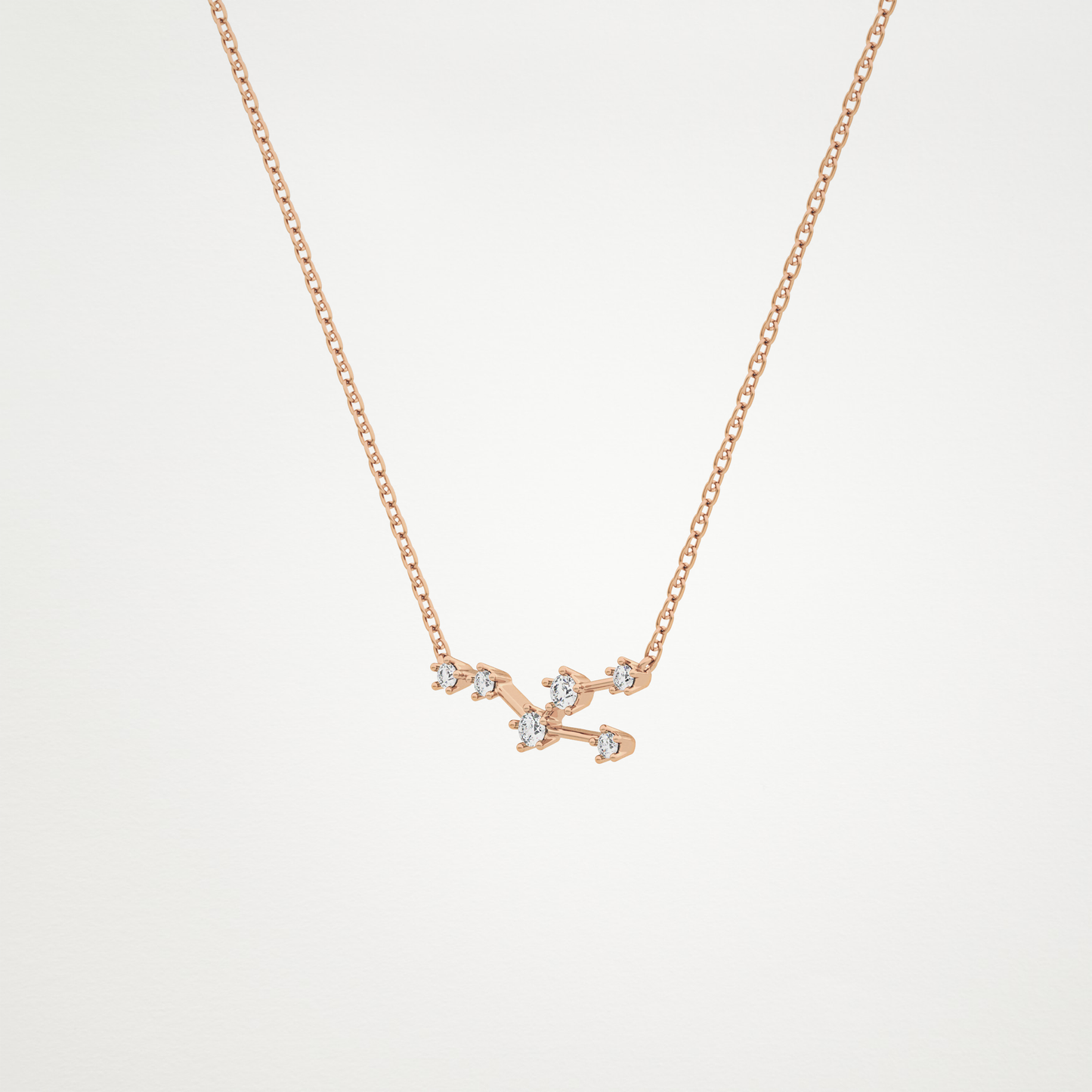 0.062 TCW Round Lab Grown Diamond Taurus Zodiac Constellation Necklace