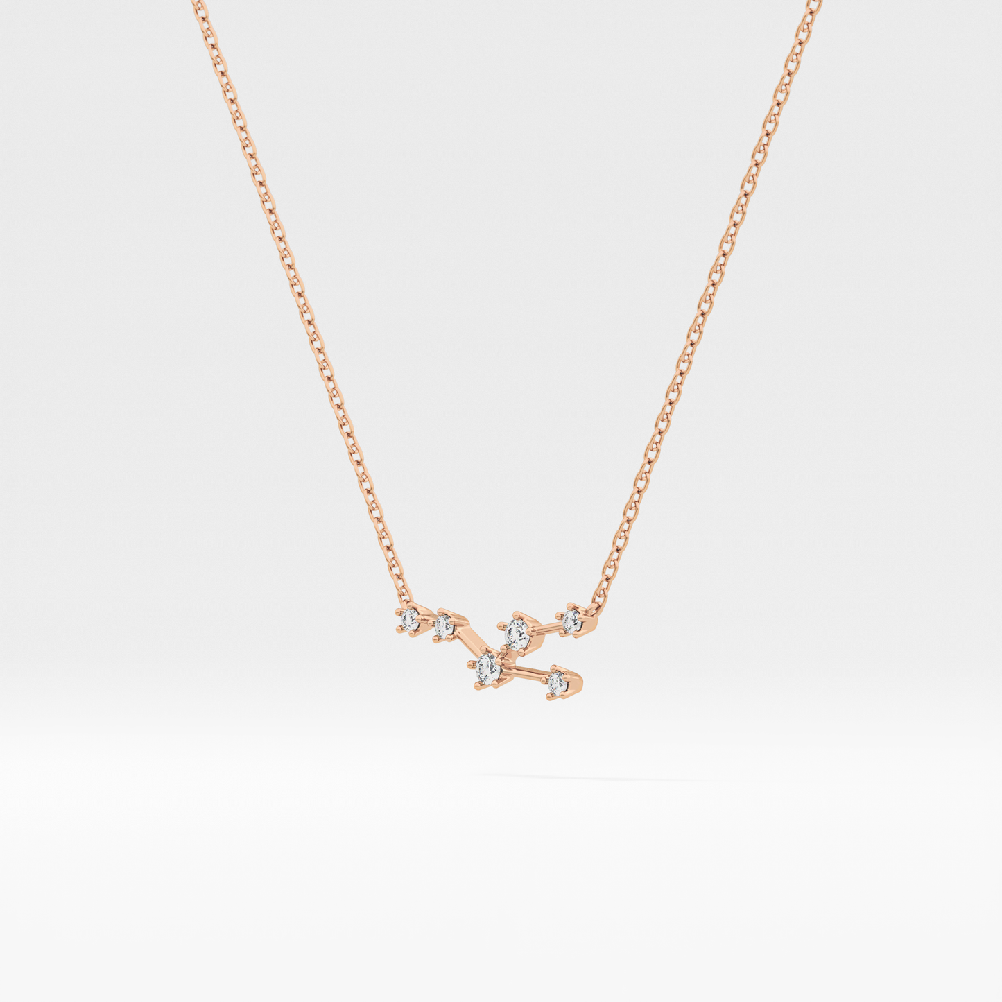 0.062 TCW Round Lab Grown Diamond Taurus Zodiac Constellation Necklace