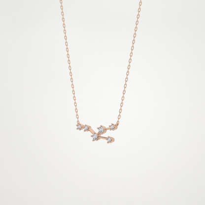 0.062 TCW Round Lab Grown Diamond Taurus Zodiac Constellation Necklace
