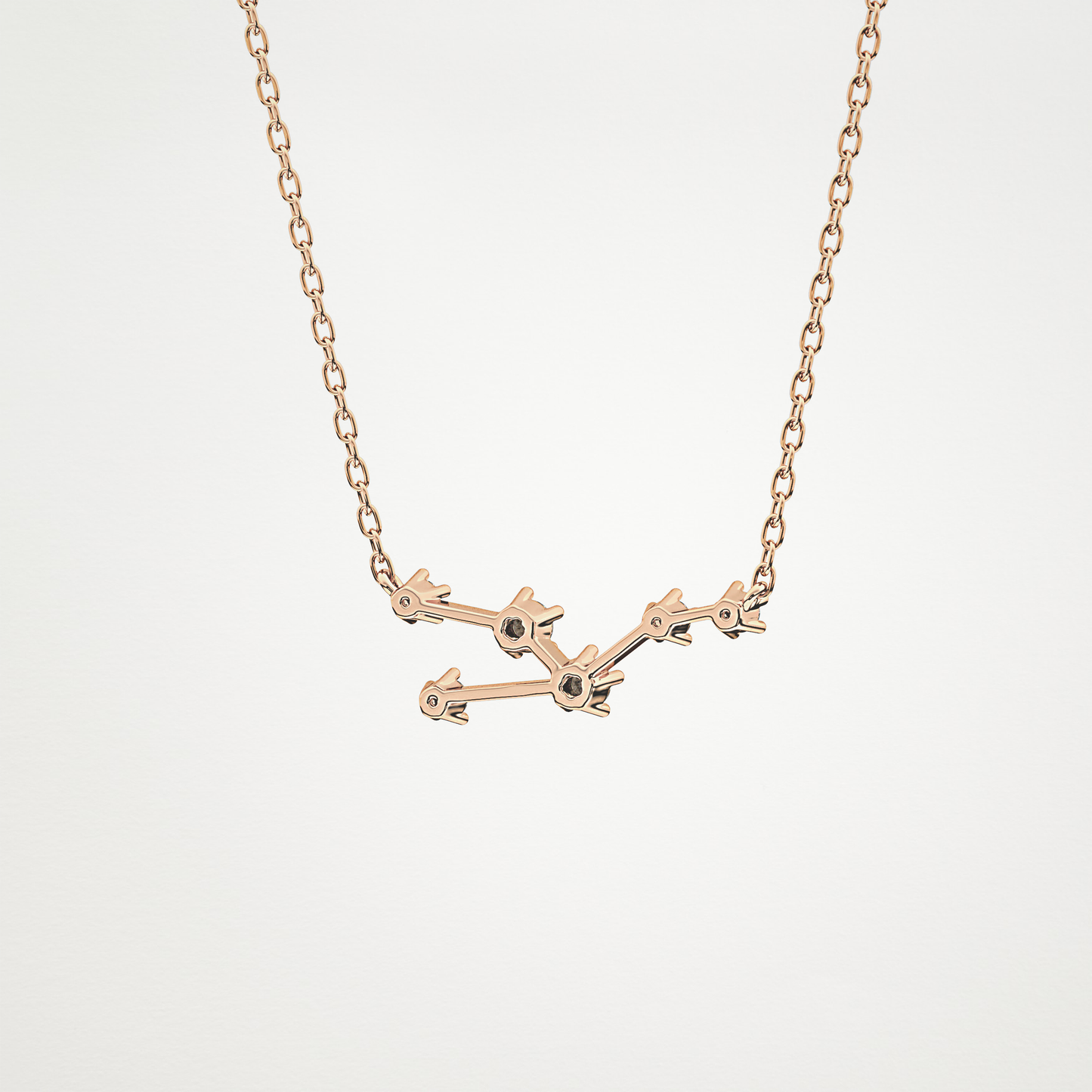 0.062 TCW Round Lab Grown Diamond Taurus Zodiac Constellation Necklace