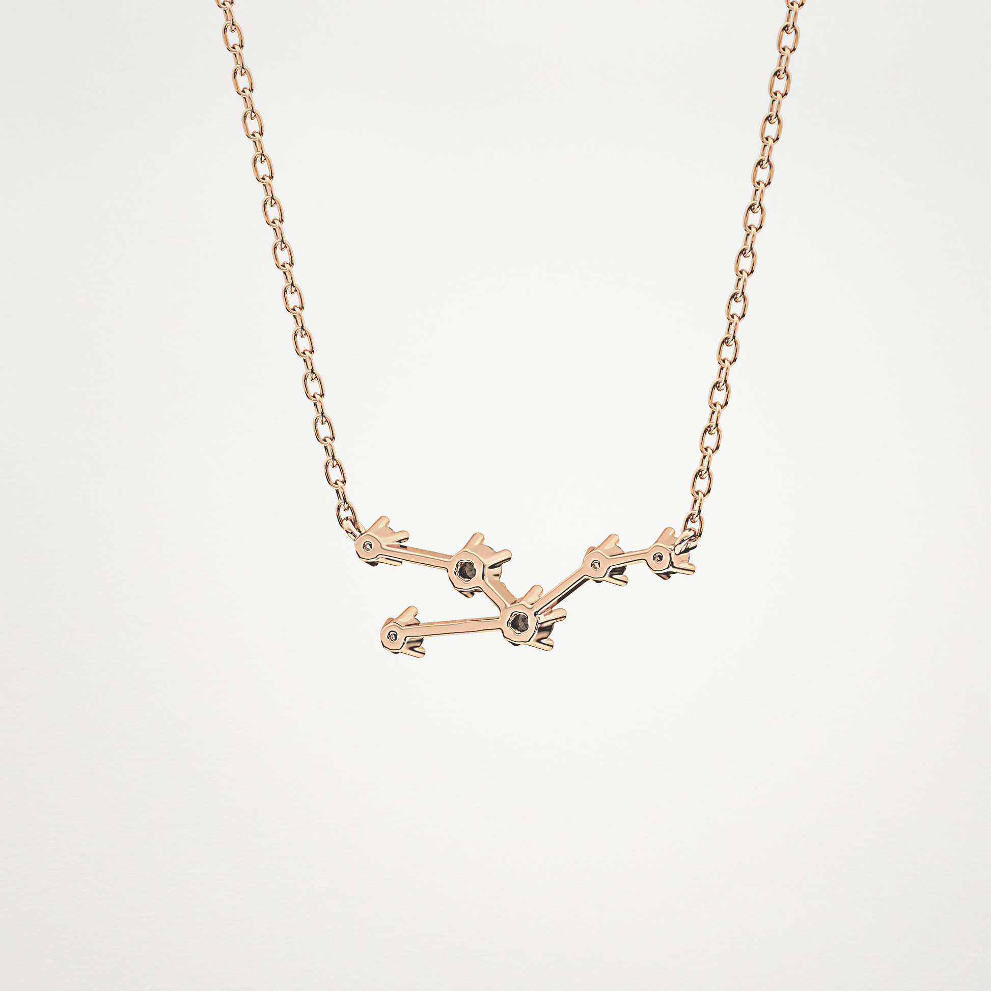 0.062 TCW Round Lab Grown Diamond Taurus Zodiac Constellation Necklace