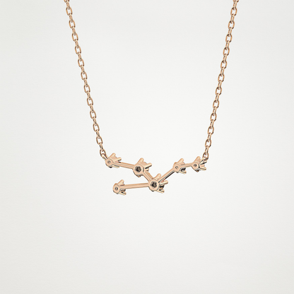 0.062 TCW Round Lab Grown Diamond Taurus Zodiac Constellation Necklace