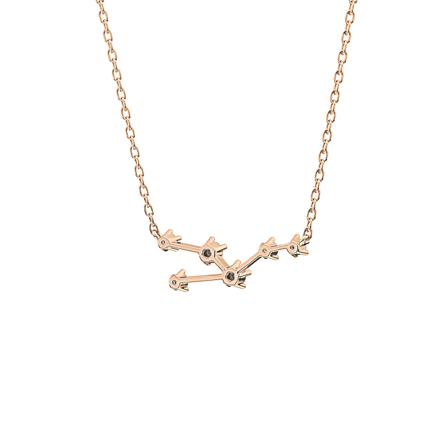 0.062 TCW Round Lab Grown Diamond Taurus Zodiac Constellation Necklace
