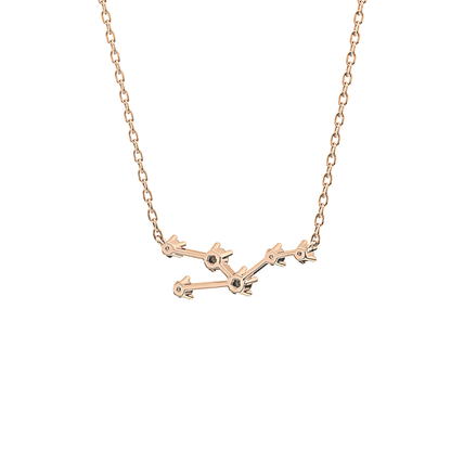 0.062 TCW Round Lab Grown Diamond Taurus Zodiac Constellation Necklace