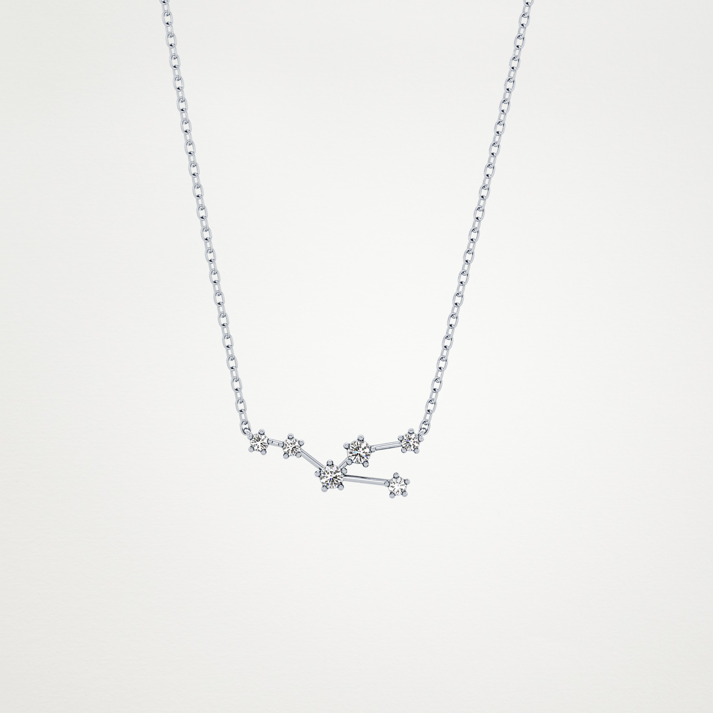 0.062 TCW Round Lab Grown Diamond Taurus Zodiac Constellation Necklace