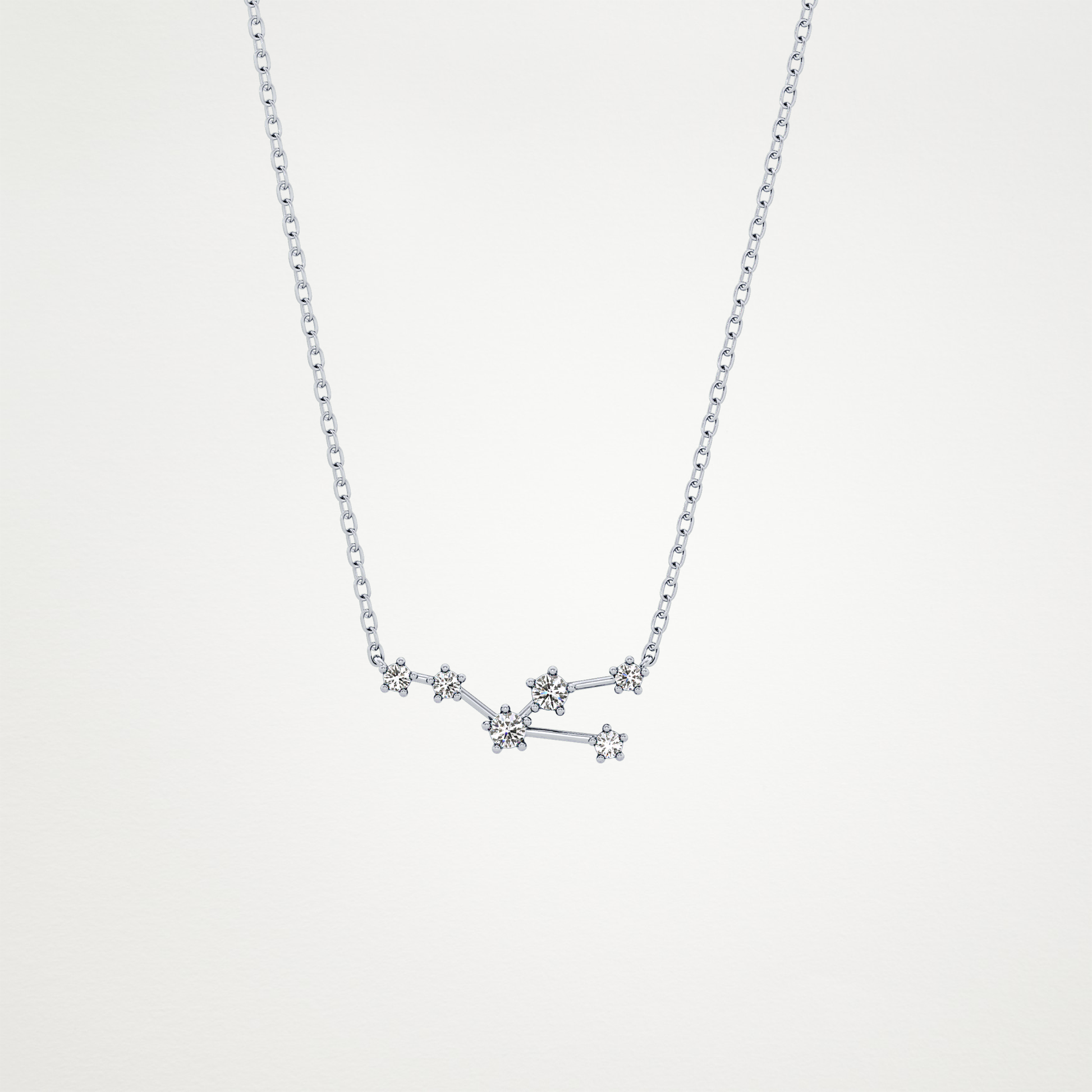 0.062 TCW Round Lab Grown Diamond Taurus Zodiac Constellation Necklace