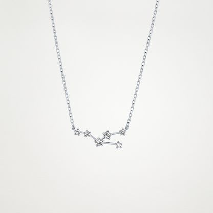 0.062 TCW Round Lab Grown Diamond Taurus Zodiac Constellation Necklace