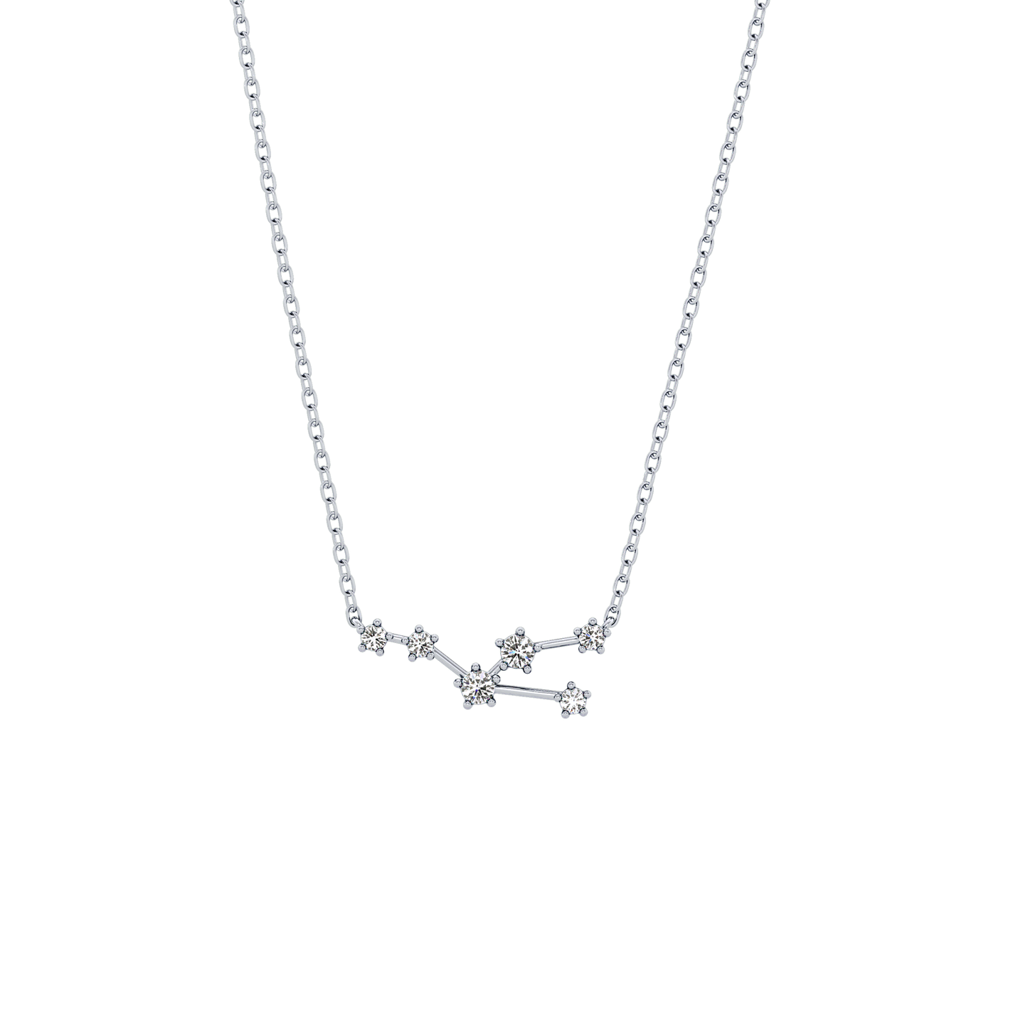 0.062 TCW Round Lab Grown Diamond Taurus Zodiac Constellation Necklace