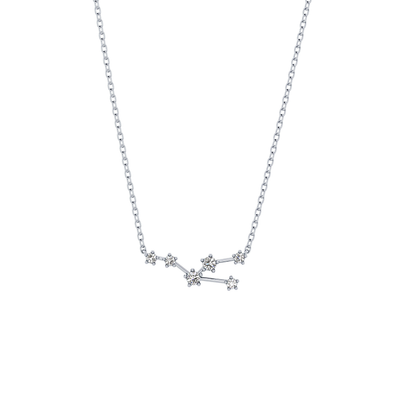 0.062 TCW Round Lab Grown Diamond Taurus Zodiac Constellation Necklace