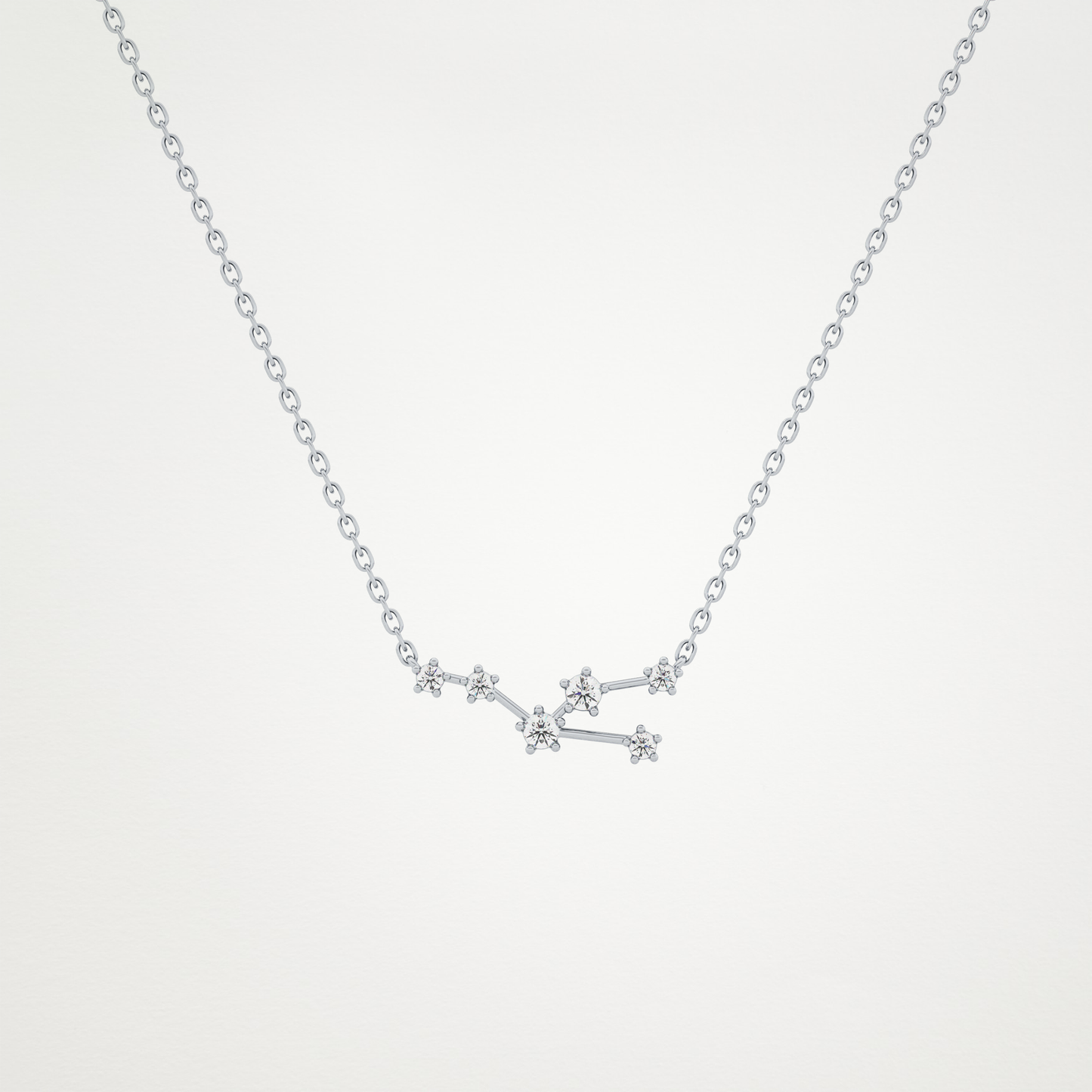 0.062 TCW Round Lab Grown Diamond Taurus Zodiac Constellation Necklace