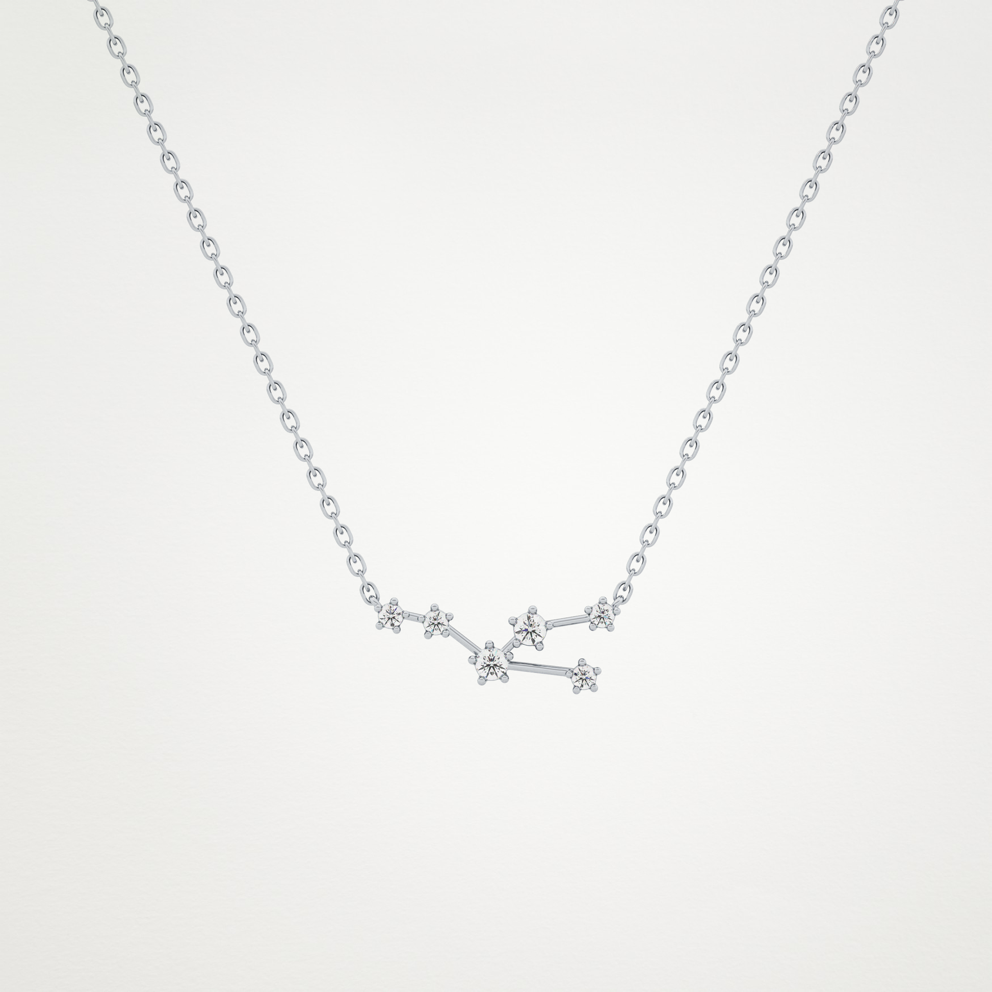 0.062 TCW Round Lab Grown Diamond Taurus Zodiac Constellation Necklace