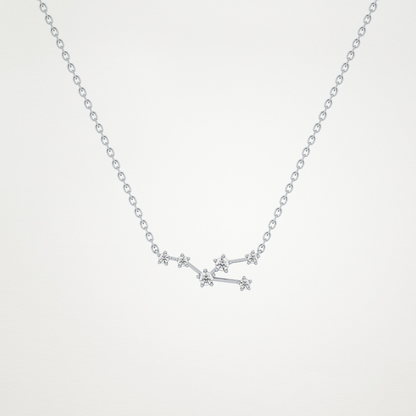 0.062 TCW Round Lab Grown Diamond Taurus Zodiac Constellation Necklace