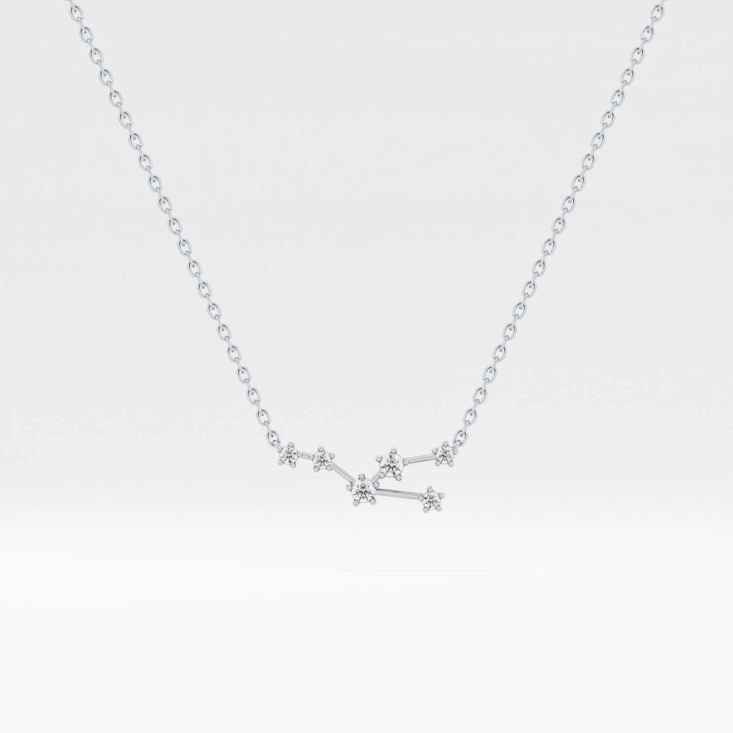 0.062 TCW Round Lab Grown Diamond Taurus Zodiac Constellation Necklace