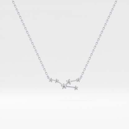 0.062 TCW Round Lab Grown Diamond Taurus Zodiac Constellation Necklace