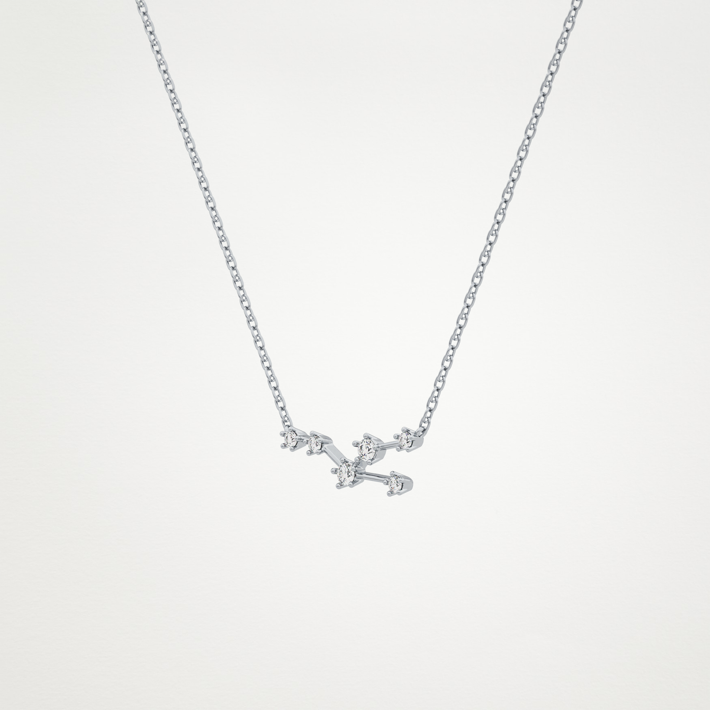 0.062 TCW Round Lab Grown Diamond Taurus Zodiac Constellation Necklace