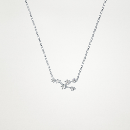 0.062 TCW Round Lab Grown Diamond Taurus Zodiac Constellation Necklace