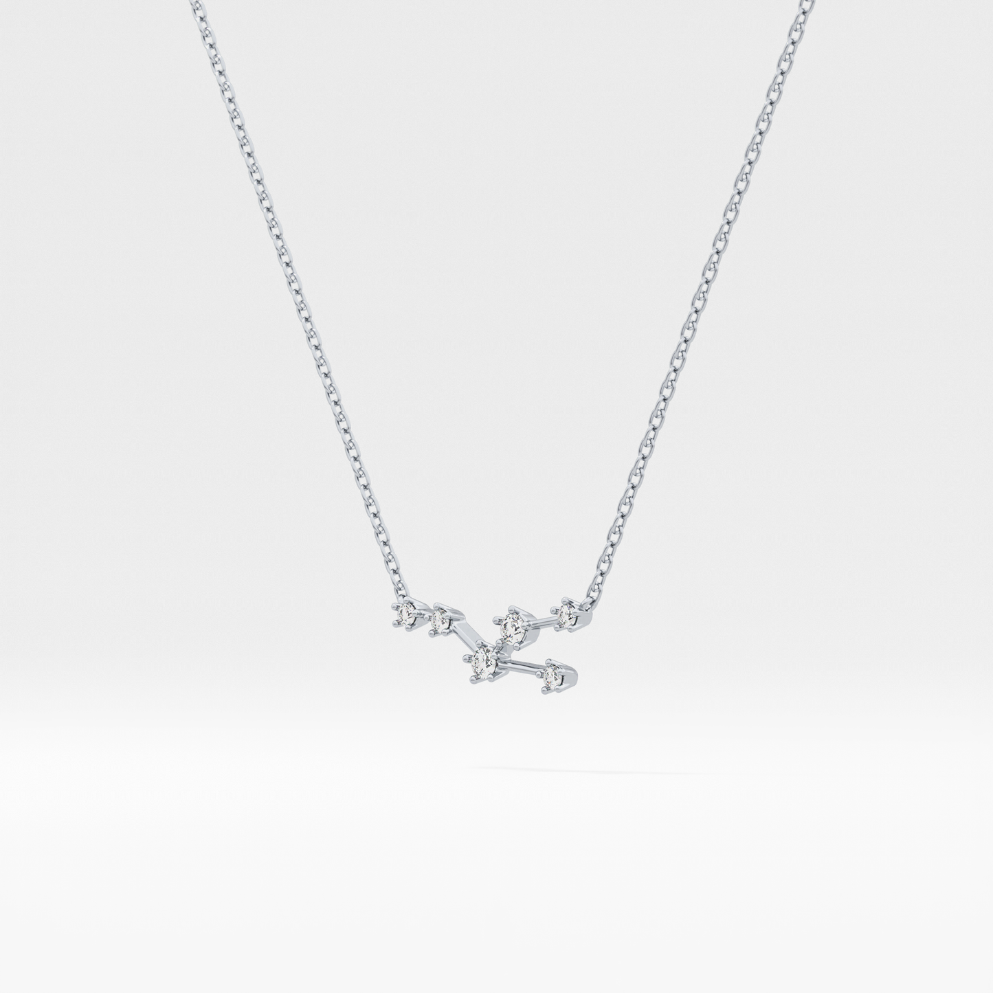 0.062 TCW Round Lab Grown Diamond Taurus Zodiac Constellation Necklace
