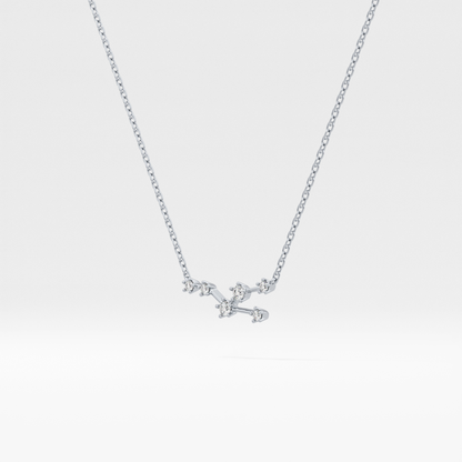 0.062 TCW Round Lab Grown Diamond Taurus Zodiac Constellation Necklace