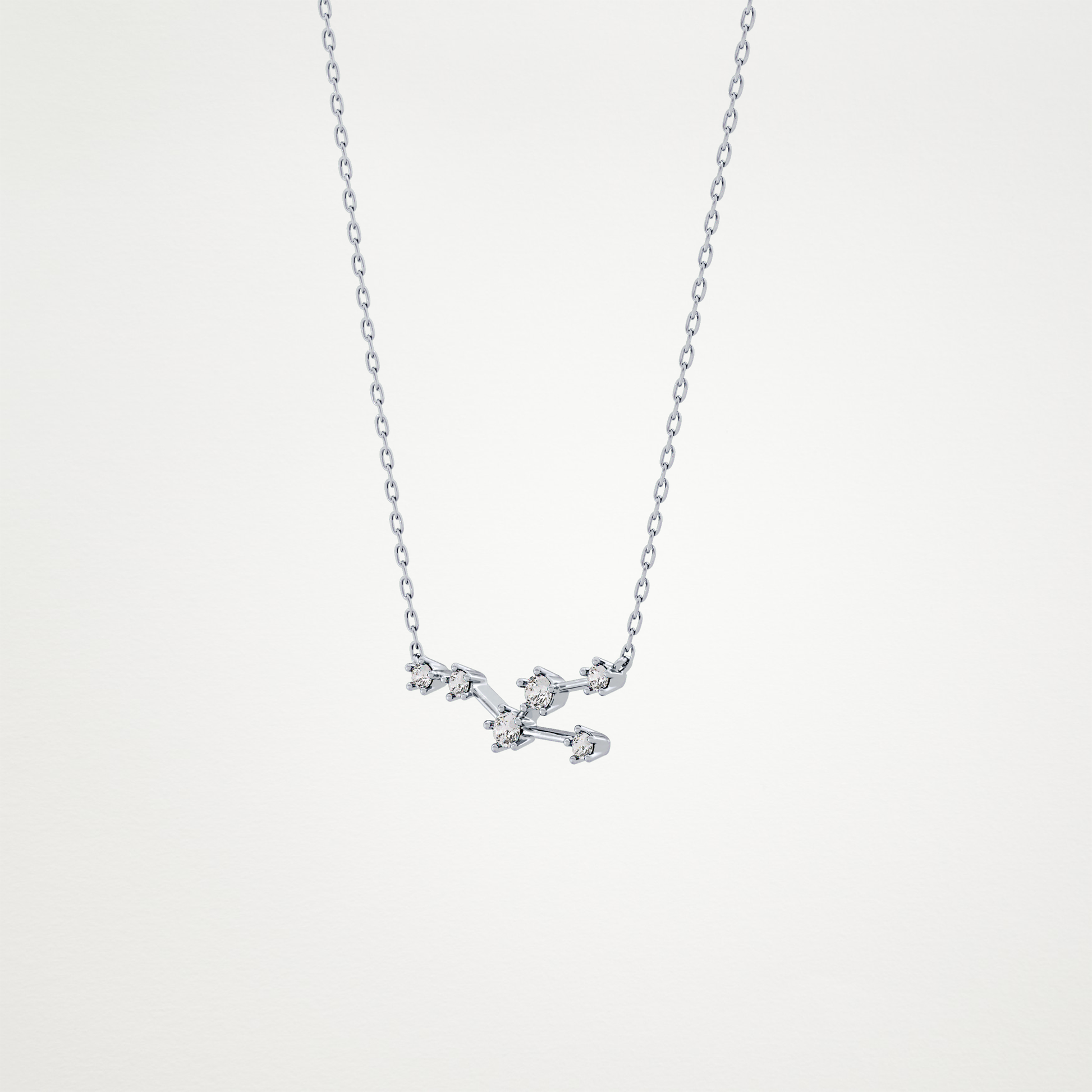 0.062 TCW Round Lab Grown Diamond Taurus Zodiac Constellation Necklace