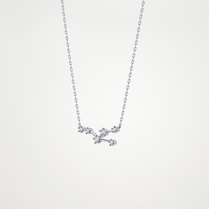 0.062 TCW Round Lab Grown Diamond Taurus Zodiac Constellation Necklace