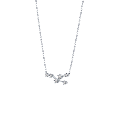 0.062 TCW Round Lab Grown Diamond Taurus Zodiac Constellation Necklace