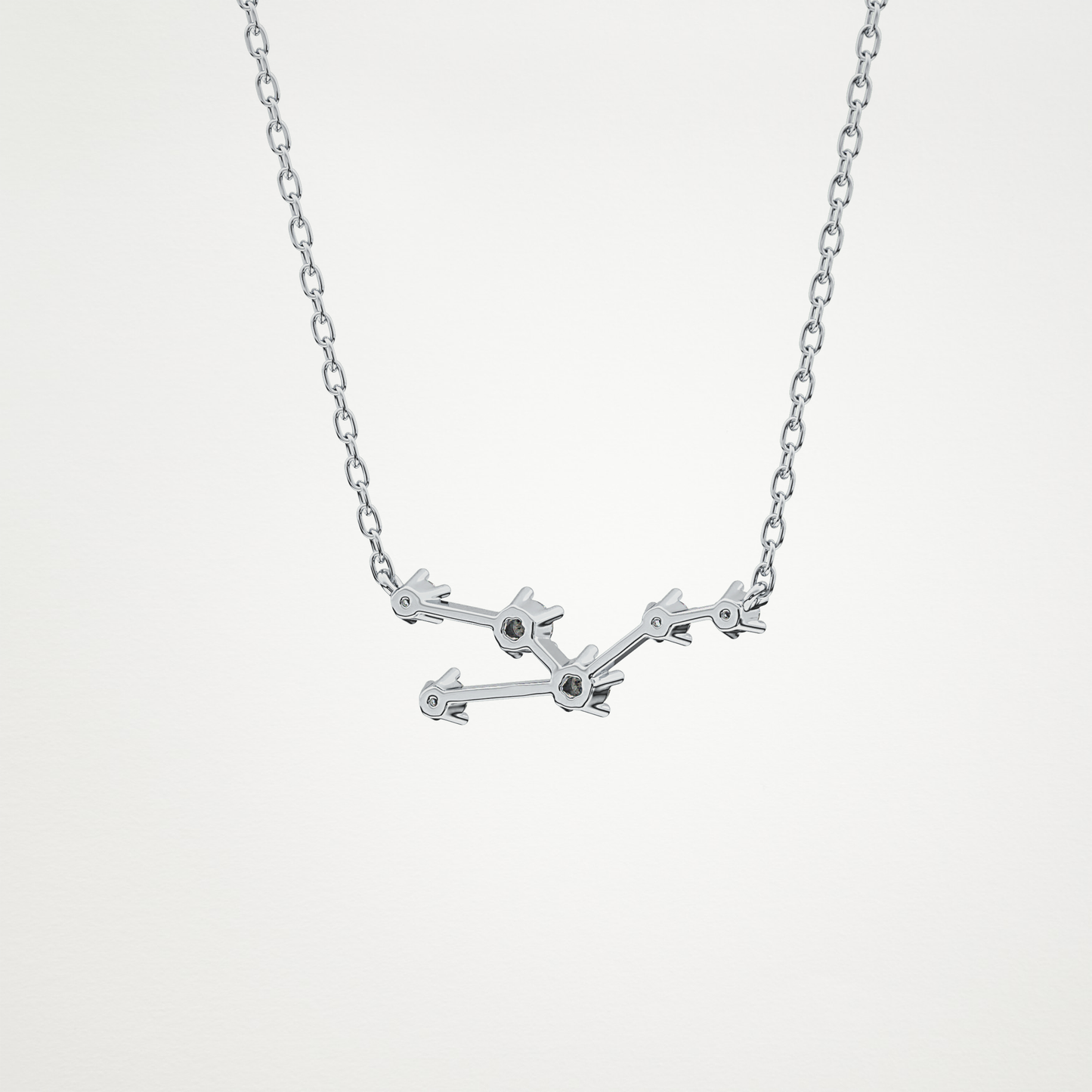 0.062 TCW Round Lab Grown Diamond Taurus Zodiac Constellation Necklace