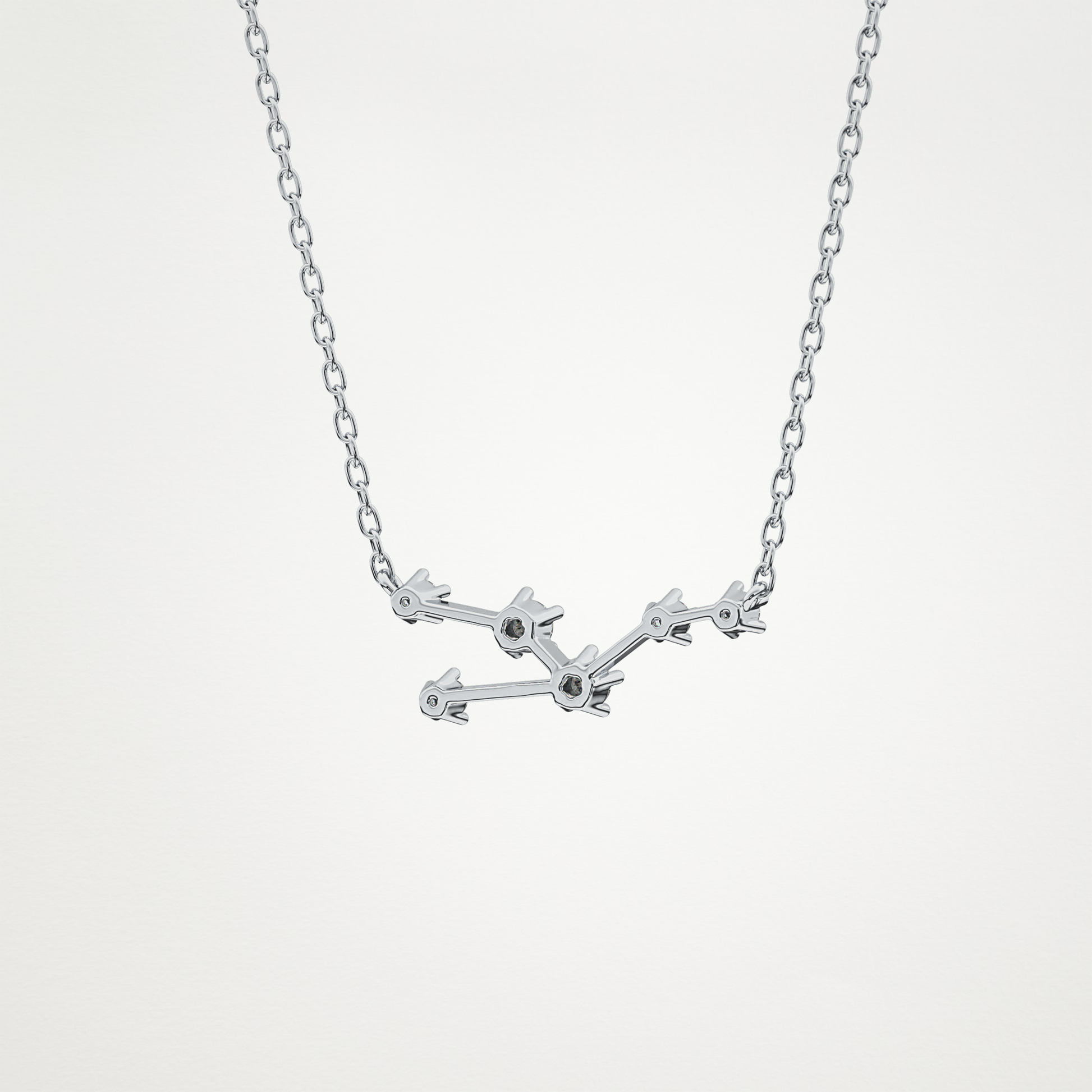 0.062 TCW Round Lab Grown Diamond Taurus Zodiac Constellation Necklace