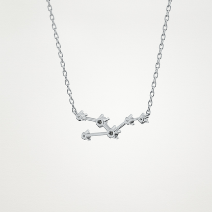 0.062 TCW Round Lab Grown Diamond Taurus Zodiac Constellation Necklace