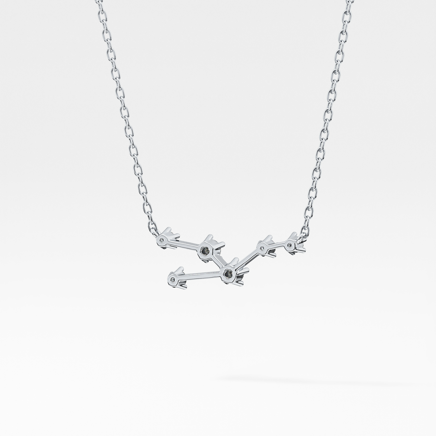 0.062 TCW Round Lab Grown Diamond Taurus Zodiac Constellation Necklace