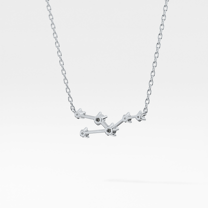 0.062 TCW Round Lab Grown Diamond Taurus Zodiac Constellation Necklace