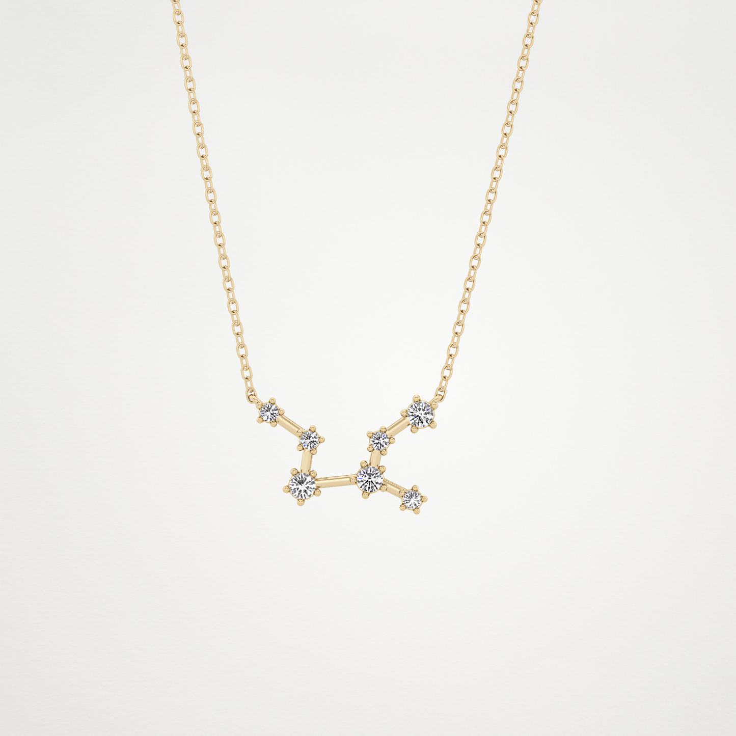 0.103 TCW Round Lab Grown Diamond Virgo Zodiac Constellation Necklace