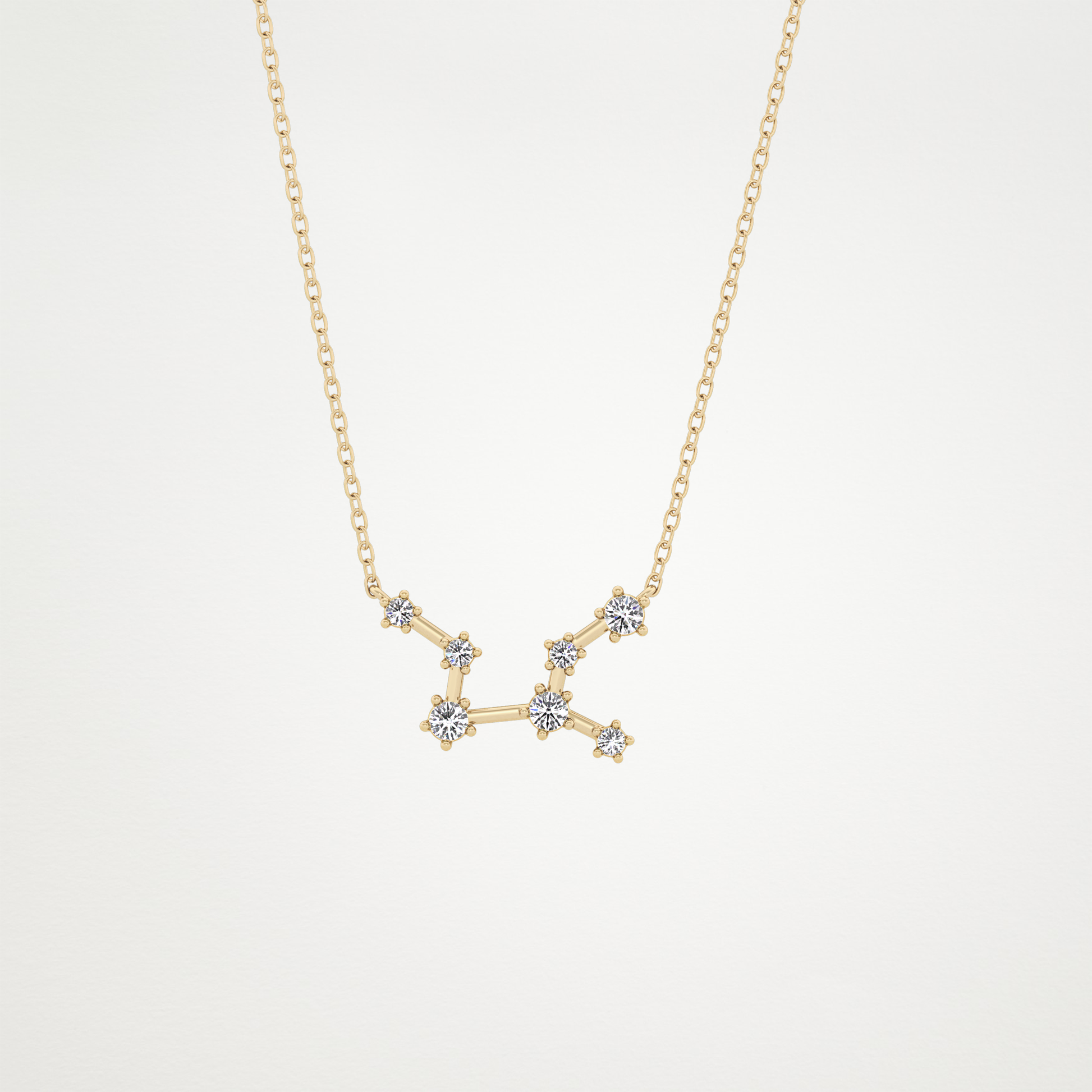 0.103 TCW Round Lab Grown Diamond Virgo Zodiac Constellation Necklace