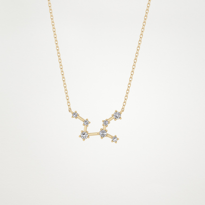 0.103 TCW Round Lab Grown Diamond Virgo Zodiac Constellation Necklace