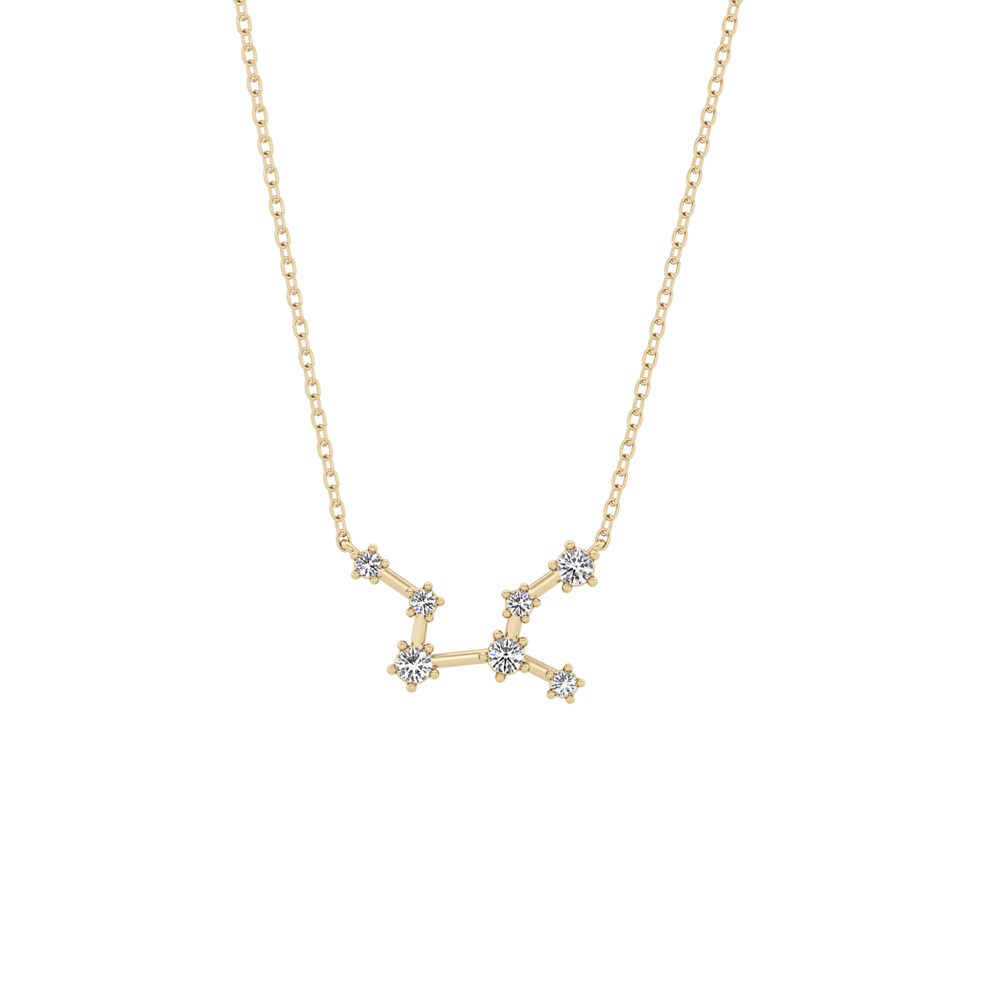 0.103 TCW Round Lab Grown Diamond Virgo Zodiac Constellation Necklace