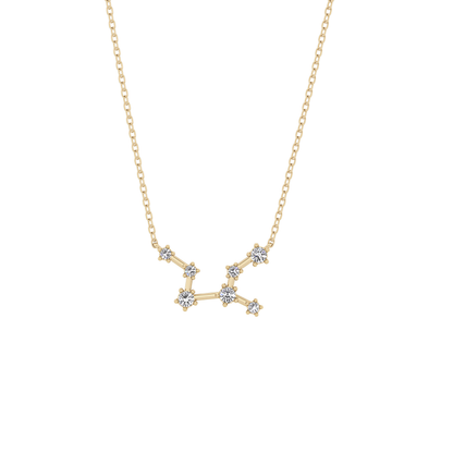 0.103 TCW Round Lab Grown Diamond Virgo Zodiac Constellation Necklace