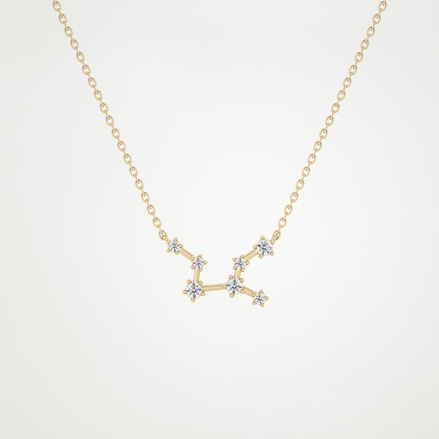 0.103 TCW Round Lab Grown Diamond Virgo Zodiac Constellation Necklace