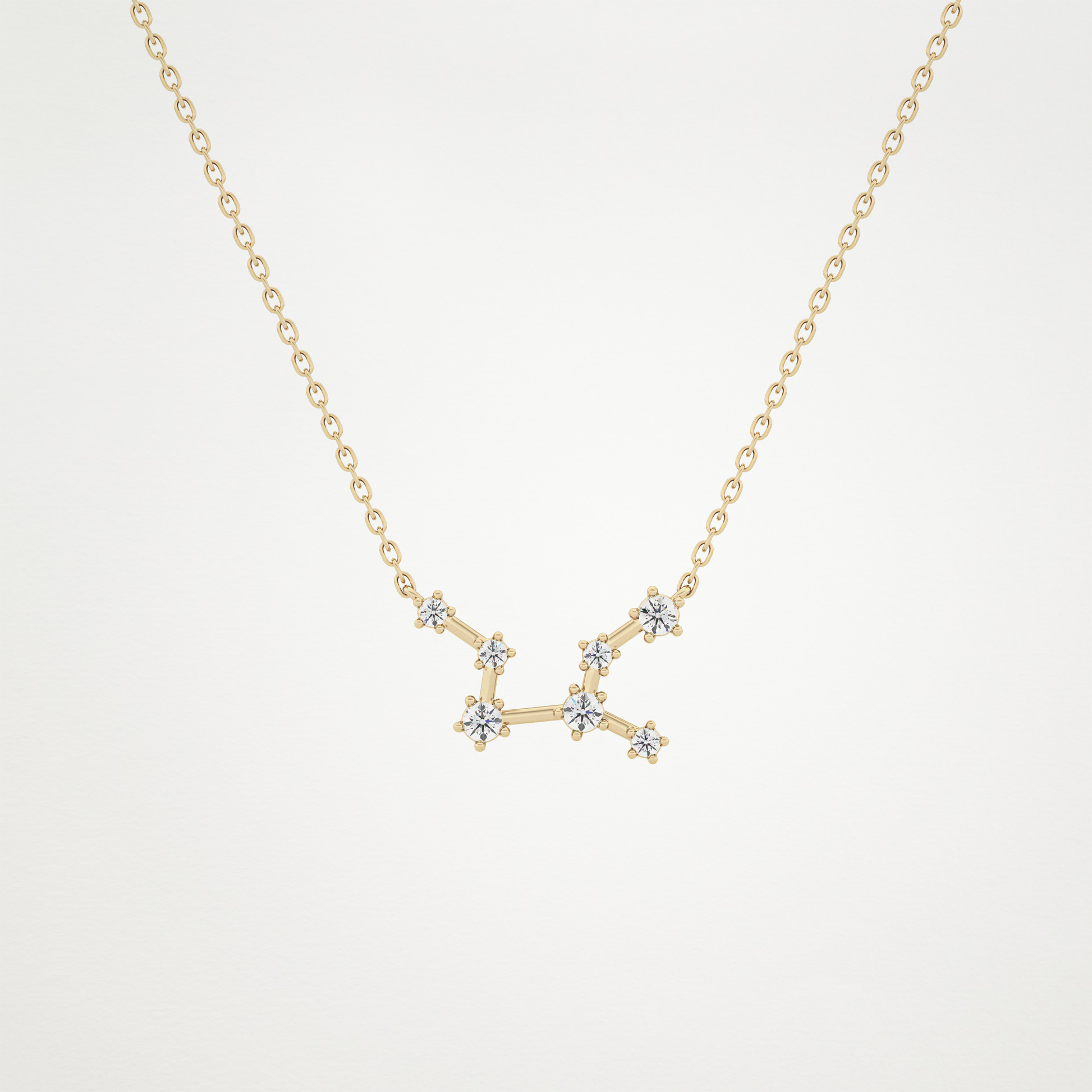 0.103 TCW Round Lab Grown Diamond Virgo Zodiac Constellation Necklace