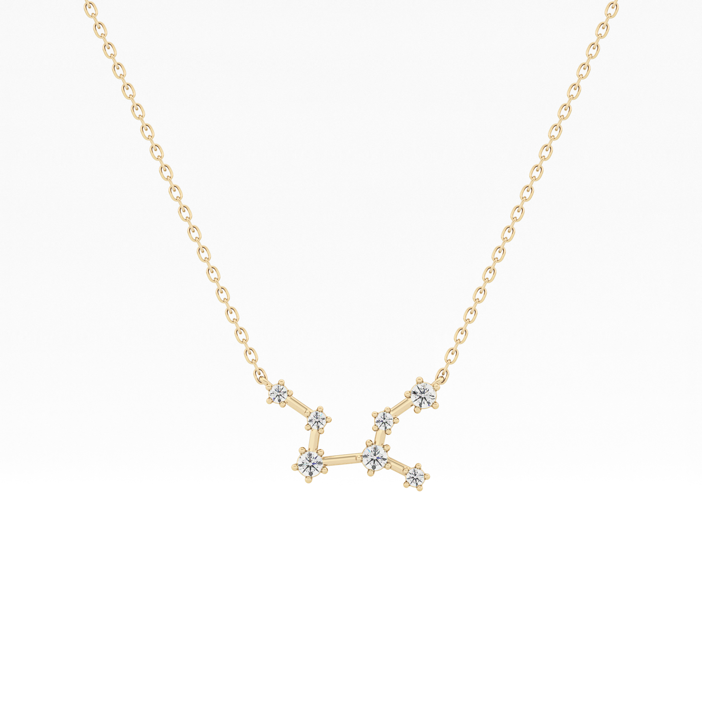 0.103 TCW Round Lab Grown Diamond Virgo Zodiac Constellation Necklace