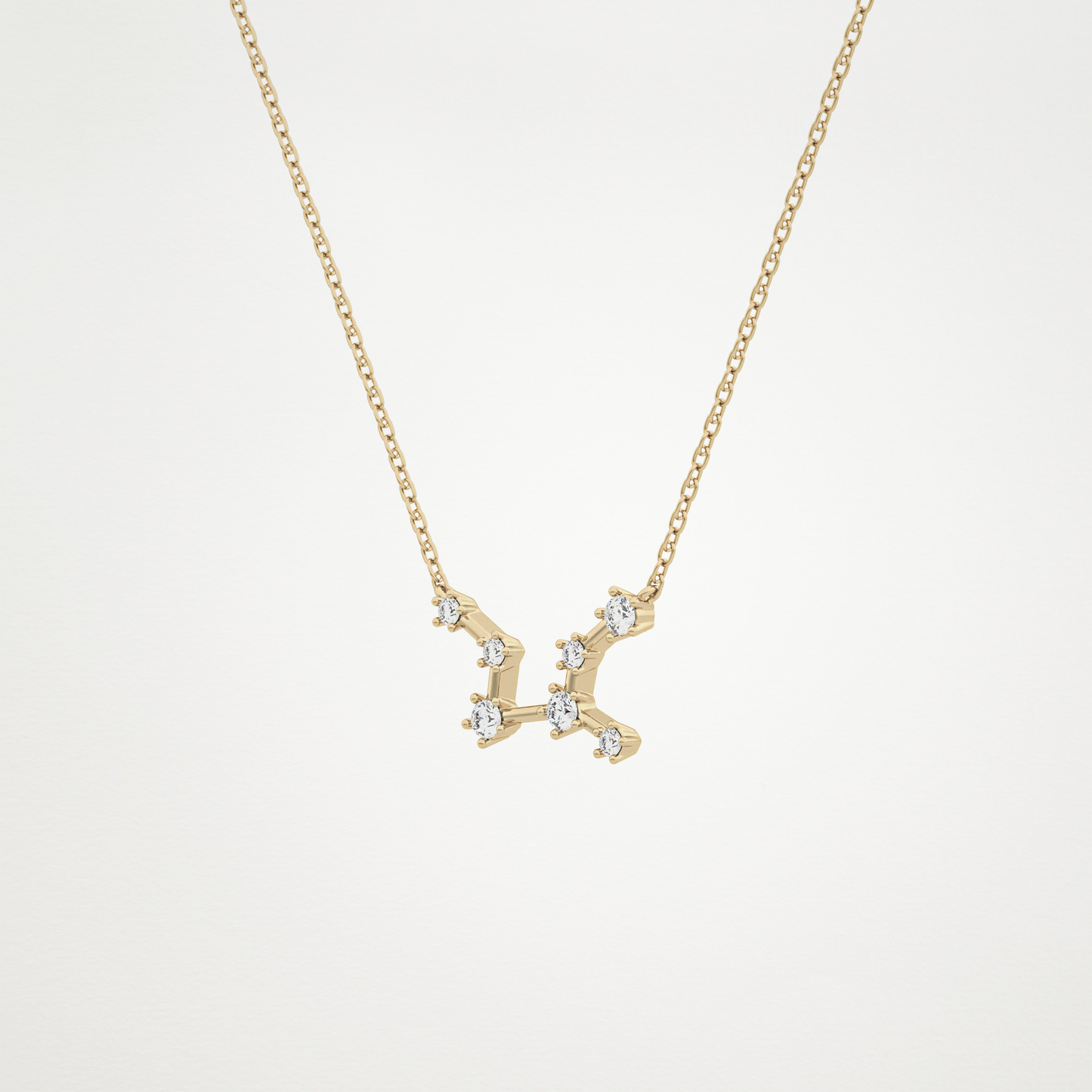 0.103 TCW Round Lab Grown Diamond Virgo Zodiac Constellation Necklace