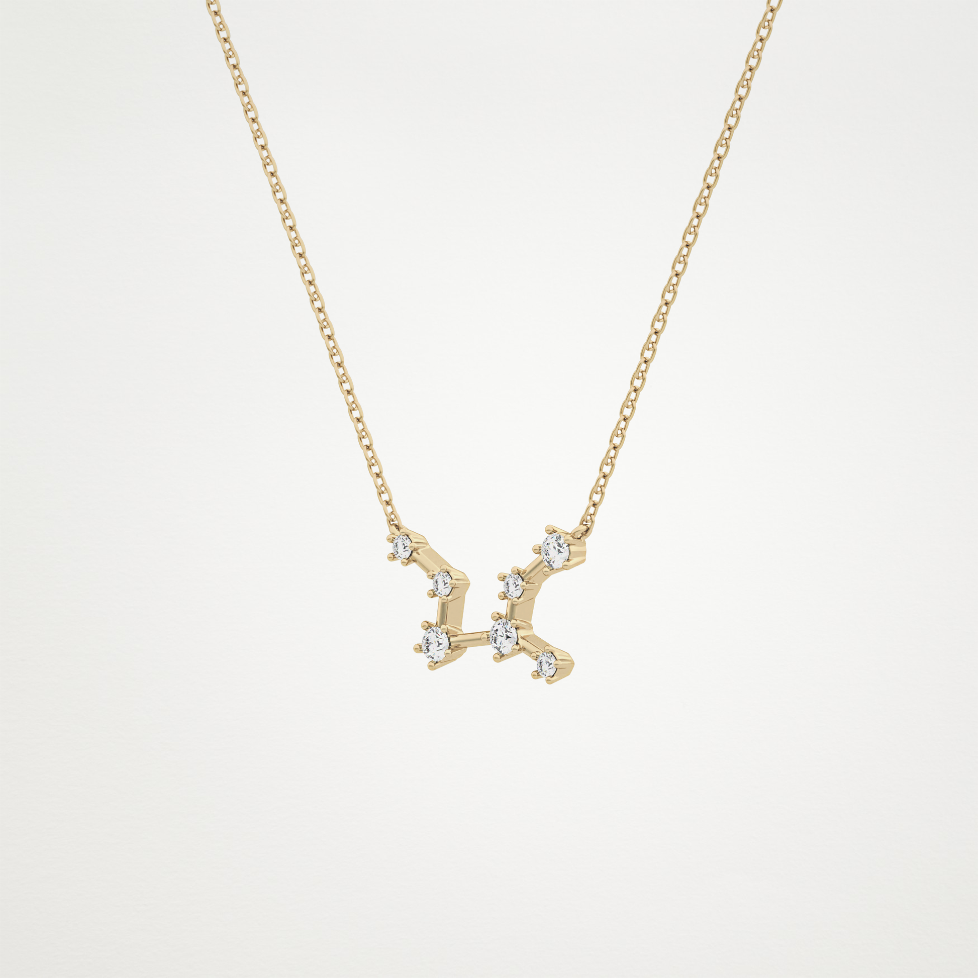 0.103 TCW Round Lab Grown Diamond Virgo Zodiac Constellation Necklace