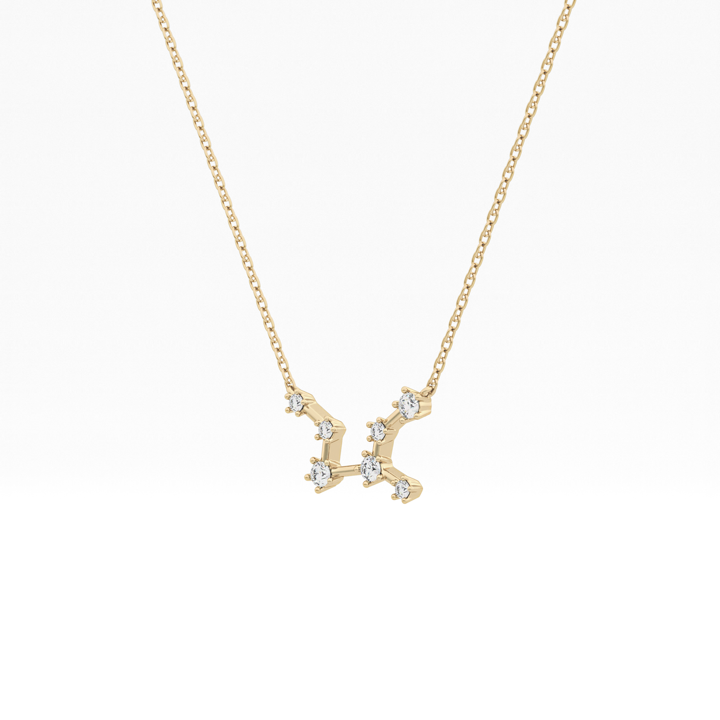 0.103 TCW Round Lab Grown Diamond Virgo Zodiac Constellation Necklace