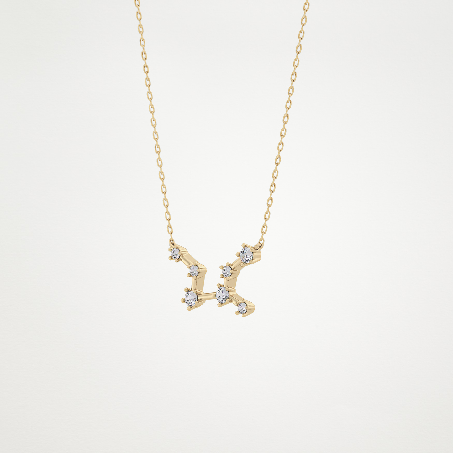 0.103 TCW Round Lab Grown Diamond Virgo Zodiac Constellation Necklace