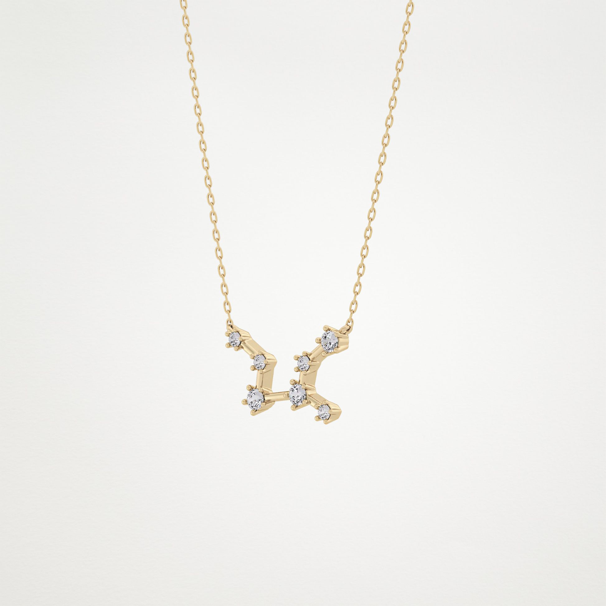 0.103 TCW Round Lab Grown Diamond Virgo Zodiac Constellation Necklace