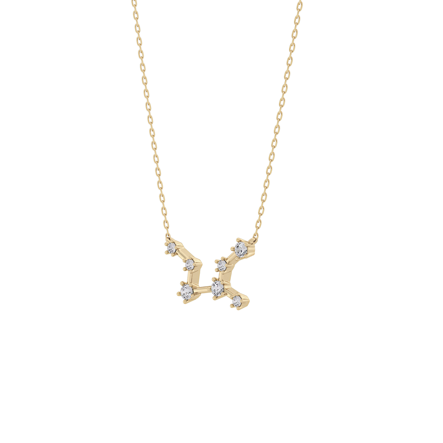 0.103 TCW Round Lab Grown Diamond Virgo Zodiac Constellation Necklace