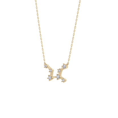 0.103 TCW Round Lab Grown Diamond Virgo Zodiac Constellation Necklace